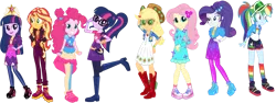 Size: 3828x1440 | Tagged: safe, artist:shootingstarsentry, ponerpics import, ponybooru import, applejack, fluttershy, pinkie pie, rainbow dash, rarity, sci-twi, sunset shimmer, twilight sparkle, equestria girls, equestria girls series, sunset's backstage pass!, spoiler:eqg series (season 2), humane eight, humane five, humane seven, humane six, image, png