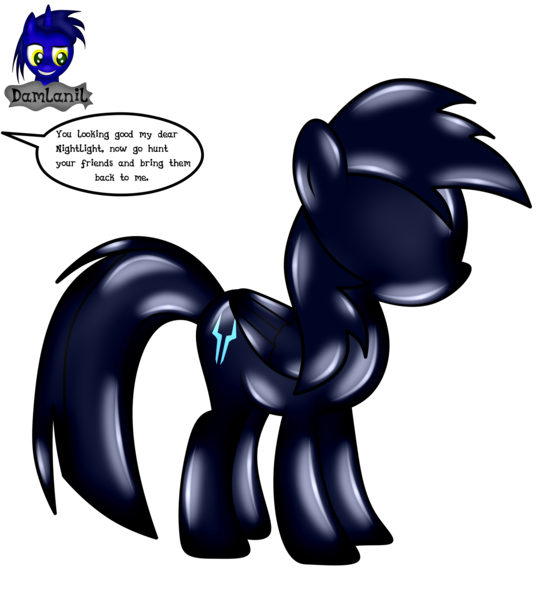 Size: 3840x4154 | Tagged: questionable, artist:damlanil, derpibooru import, oc, oc:nightlight aura, unofficial characters only, latex pony, original species, pegasus, pony, bondage, comic, commission, dialogue, encasement, female, image, latex, latexified, liquid latex, living latex, mare, no eyes, no face, no mouth, offscreen character, png, rubber, rubber drone, rubber suit, shiny, show accurate, simple background, solo, speech bubble, storm king's emblem, story, story included, text, transformation, transparent background, vector, wings