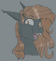Size: 650x700 | Tagged: safe, artist:stray prey, derpibooru import, oc, oc:flare, unofficial characters only, bat pony, pony, bat pony oc, bat wings, big breasts, breasts, eyebrows, eyebrows visible through hair, fangs, floppy ears, happy, image, looking at you, open mouth, open smile, png, smiling, solo, wings