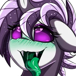 Size: 600x600 | Tagged: suggestive, artist:pridark, derpibooru import, oc, oc:elytra, unofficial characters only, changedling, changeling, ahegao, image, open mouth, png, tongue out