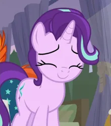 Size: 429x488 | Tagged: episode needed, safe, derpibooru import, starlight glimmer, sunburst, pony, unicorn, ^^, cropped, cute, eyes closed, glimmerbetes, image, png, solo focus