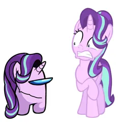 Size: 1280x1280 | Tagged: safe, artist:josephthedumbimpostor, derpibooru import, starlight glimmer, every little thing she does, among us, image, png
