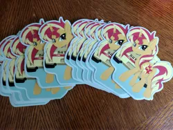 Size: 4000x3000 | Tagged: safe, artist:annuthecatgirl, derpibooru import, sunset shimmer, unicorn, car, image, jpeg, photo, porsche, solo, sticker