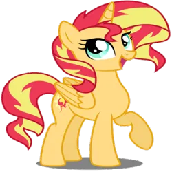 Size: 420x420 | Tagged: safe, artist:cassius2003, derpibooru import, sunset shimmer, alicorn, alicornified, female, image, png, race swap, shimmercorn, solo
