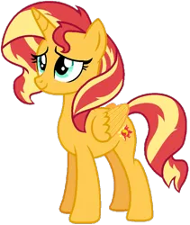 Size: 782x927 | Tagged: safe, artist:cassius2003, derpibooru import, sunset shimmer, alicorn, alicornified, female, happy, image, png, race swap, shimmercorn, simple background, smiling, solo, transparent background