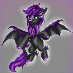 Size: 895x900 | Tagged: safe, artist:seki_98, derpibooru import, oc, oc:valentin, unofficial characters only, bat pony, hybrid, kirin, winged kirin, bat kirin, bat ponified, bat wings, flying, happy, image, png, race swap, simple background, solo, wings