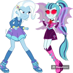 Size: 1080x1080 | Tagged: safe, artist:cutler1228, derpibooru import, rarity, sonata dusk, trixie, human, equestria girls, equestria girls series, rainbow rocks, spoiler:eqg series (season 2), boots, clothes, image, png, shoes, simple background, transparent background