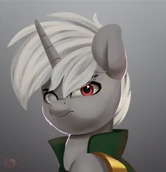 Size: 1991x2058 | Tagged: safe, artist:joaothejohn, derpibooru import, oc, oc:hunter, pony, unicorn, fallout equestria, angry, blind eye, bust, clothes, commission, horn, image, jewelry, looking at you, male, png, portrait, raised hoof, ring, scar, solo, unicorn oc