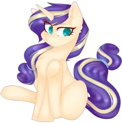 Size: 2895x2948 | Tagged: safe, artist:oniiponii, derpibooru import, oc, unofficial characters only, pony, unicorn, eyelashes, female, horn, image, magical lesbian spawn, mare, offspring, parent:applejack, parent:rarity, parents:rarijack, png, simple background, sitting, transparent background, unicorn oc