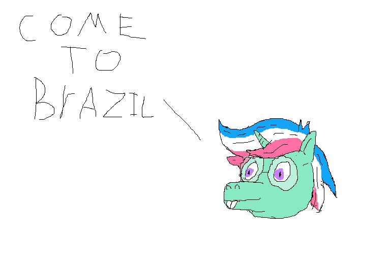 Size: 769x534 | Tagged: safe, artist:thetzar, derpibooru import, oc, oc:enderson, pony, unicorn, 1000 hours in ms paint, brazil, bucktooth, bust, crappy art, critique requested, image, jpeg, striped mane, unintentionally hilarious