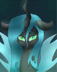 Size: 1392x1775 | Tagged: safe, artist:jorge-styx, derpibooru import, queen chrysalis, changeling, changeling queen, bust, female, image, jpeg, solo