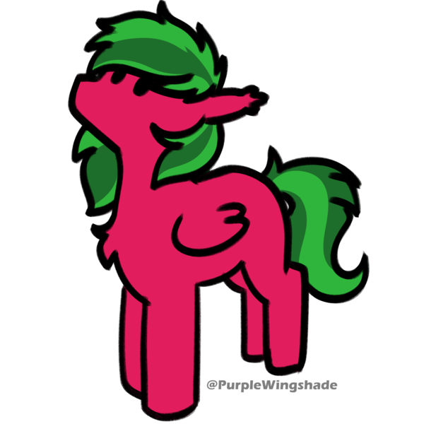 Size: 3000x3000 | Tagged: safe, artist:purple wingshade, derpibooru import, oc, oc:melon specter, pegasus, pony, cute, green mane, image, png, red coat, small, solo