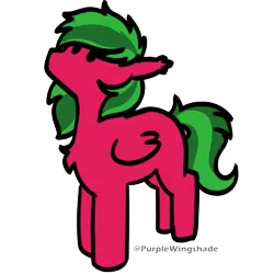 Size: 3000x3000 | Tagged: safe, artist:purple wingshade, derpibooru import, oc, oc:melon specter, pegasus, pony, cute, green mane, image, png, red coat, small, solo