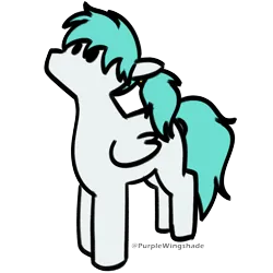 Size: 3000x3000 | Tagged: safe, artist:purple wingshade, derpibooru import, oc, oc:lucid mirage, pegasus, pony, blue mane, cute, image, png, ponytail, small, solo, turquoise mane, white coat