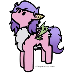 Size: 3000x3000 | Tagged: safe, artist:purple wingshade, derpibooru import, oc, oc:phalena rosa, insect, moth, mothpony, original species, pony, chest fluff, cute, image, pink coat, png, purple mane, small, solo