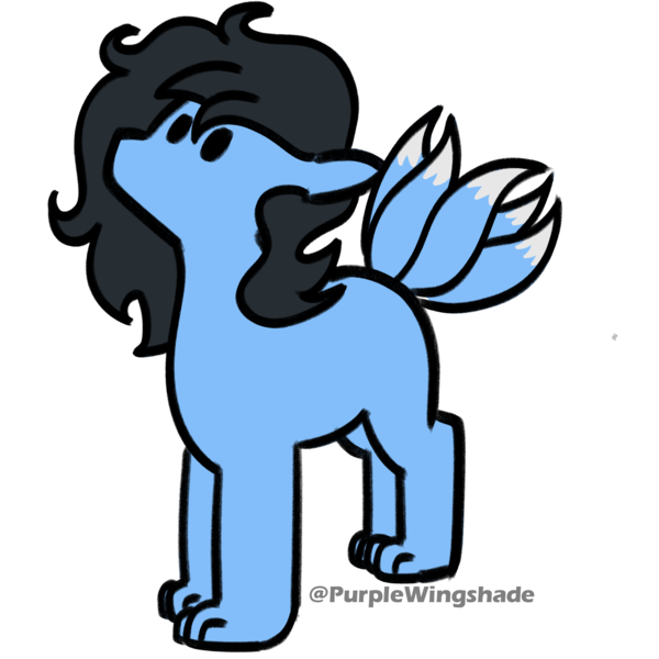 Size: 3000x3000 | Tagged: safe, artist:purple wingshade, derpibooru import, oc, oc:rain, pony, black mane, blue coat, image, katsine pony, paws, png, solo, tail