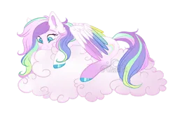 Size: 1280x840 | Tagged: safe, artist:aledera, derpibooru import, oc, oc:sunny daze, unofficial characters only, pegasus, pony, cloud, colored wings, female, image, mare, multicolored wings, png, simple background, solo, transparent background, wings