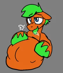 Size: 1037x1192 | Tagged: suggestive, artist:kaifurry, derpibooru import, oc, oc:kp, earth pony, pony, image, jpeg, large belly, looking pleasured, salivating, sketch, solo, tongue out, vore, wingding eyes