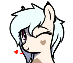 Size: 306x264 | Tagged: safe, artist:neuro, ponerpics import, oc, oc:puffins, unofficial characters only, pony, taiga pony, bust, female, heart, image, mare, one eye closed, picture for breezies, png, portrait, simple background, solo, transparent background, wink