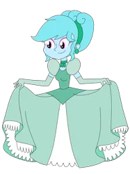 Size: 1024x1366 | Tagged: safe, artist:rarity525, derpibooru import, oc, oc:jeremy sparkle, unofficial characters only, human, equestria girls, cinderella, clothes, curtsey, dress, female, gown, image, png, smiling, solo, solo female