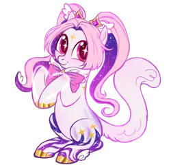 Size: 1040x1000 | Tagged: safe, artist:frowoppy, derpibooru import, oc, earth pony, pony, augmented, augmented tail, female, image, mare, neck bow, png, simple background, solo, tail, transparent background