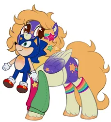 Size: 1210x1320 | Tagged: safe, artist:frowoppy, derpibooru import, oc, pegasus, pony, image, mouth hold, plushie, png, simple background, sonic the hedgehog, sonic the hedgehog (series), white background