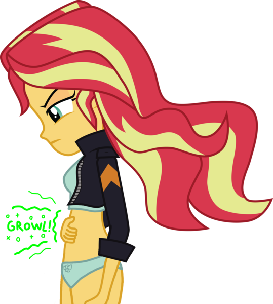 Size: 1600x1780 | Tagged: suggestive, edit, sunset shimmer, human, equestria girls, belly, belly fetish, clothes, fetish, fetish fuel, hand on stomach, image, midriff, panties, png, sexy, solo, stomach ache, stomach noise, underwear, underwear edit, vector
