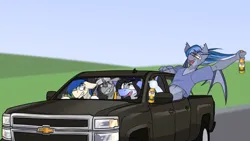 Size: 1910x1080 | Tagged: artist needed, safe, derpibooru import, screencap, oc, anthro, bat pony, pony, alcohol, beer, chevrolet, chevrolet silverado, corona (beer), image, male, png