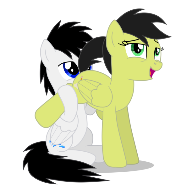 Size: 5500x5547 | Tagged: questionable, artist:creedyboy124, artist:sakyratyanchannel, derpibooru import, oc, oc:sadie park, oc:shane park, unofficial characters only, pegasus, pony, butt licking, female, image, implied oral, licking, male, mare, png, simple background, stallion, straight, tongue out, transparent background