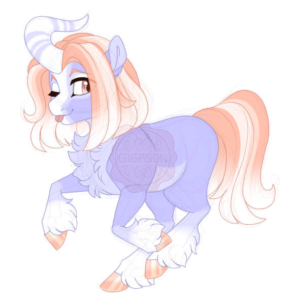 Size: 2659x2700 | Tagged: safe, artist:gigason, derpibooru import, oc, oc:clover, pony, unicorn, curved horn, female, horn, image, mare, png, simple background, solo, tongue out, transparent background