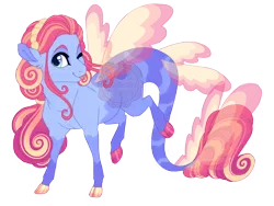 Size: 3600x2700 | Tagged: safe, artist:gigason, derpibooru import, oc, oc:sea angel, hybrid, pony, female, image, one eye closed, png, simple background, solo, tongue out, transparent background, wink