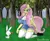 Size: 1972x1600 | Tagged: safe, derpibooru import, angel bunny, fluttershy, anthro, pegasus, pony, clothes, female, image, overalls, png