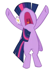 Size: 3511x4556 | Tagged: safe, artist:benpictures1, ponerpics import, ponybooru import, twilight sparkle, twilight sparkle (alicorn), alicorn, pony, bipedal, cute, female, flower, flower on ear, image, inkscape, mare, nose in the air, png, simple background, solo, transparent background, twiabetes, vector