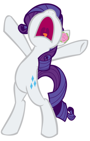 Size: 1280x1983 | Tagged: safe, artist:benpictures1, ponerpics import, ponybooru import, rarity, pony, unicorn, bipedal, cute, female, flower, flower on ear, image, inkscape, mare, nose in the air, png, raribetes, simple background, solo, transparent background, vector