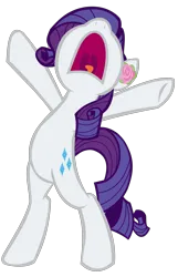 Size: 1280x1983 | Tagged: safe, artist:benpictures1, ponerpics import, ponybooru import, rarity, pony, unicorn, bipedal, cute, female, flower, flower on ear, image, inkscape, mare, nose in the air, png, raribetes, simple background, solo, transparent background, vector