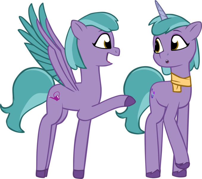 Size: 1486x1314 | Tagged: safe, artist:equestriaexploration, derpibooru import, pegasus, pony, unicorn, g5, image, periwinkle pi, png, shiny sparks, simple background, transparent background