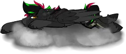 Size: 2938x1262 | Tagged: safe, artist:chvrchgrim, derpibooru import, oc, oc:krypt, pegasus, pony, annoyed, blaze (coat marking), clothes, cloud, coat markings, colored sketch, colored wings, facial markings, folded wings, hooves, image, lying down, male, multicolored hair, narrowed eyes, on a cloud, pegasus oc, png, prone, sketch, socks, solo, sploot, spots, stallion, stormcloud, stubble, two toned wings, wings