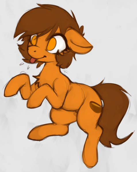 Size: 723x912 | Tagged: safe, artist:marsminer, derpibooru import, oc, oc:venus spring, pony, unicorn, :p, brown hair, brown mane, brown tail, cute, female, female oc, hidden horn, horn, image, light gray background, mare, mare oc, no pupils, orange coat, orange eyes, orange fur, orange pony, png, pony oc, simple background, small horn, smiling, tail, tongue out, unicorn oc, venus spring actually having a pretty good time
