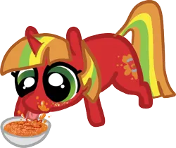 Size: 520x436 | Tagged: safe, artist:nootaz, derpibooru import, oc, oc:soup, pony, unicorn, bowl, eating, food, image, messy eating, png, soup, tongue out