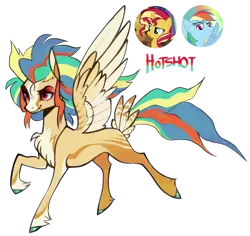 Size: 921x868 | Tagged: safe, artist:dustdevll, artist:insecticidal, oc, oc:hotshot, pegasus, pony, adoptable, chest fluff, coat markings, colored hooves, colored wings, eyeshadow, facial markings, female, image, magical lesbian spawn, makeup, mare, next generation, offspring, parent:rainbow dash, parent:sunset shimmer, parents:sunsetdash, png, simple background, tail feathers, transparent background, unshorn fetlocks, wings