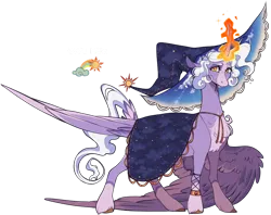 Size: 1004x796 | Tagged: safe, artist:dustdevll, artist:insecticidal, oc, unnamed oc, alicorn, pony, adoptable, alicorn oc, bracelet, cape, clothes, coat markings, colored hooves, cutie mark, facial markings, female, fusion, fusion:princess celestia, fusion:trixie, hat, horn, image, jewelry, magic, magic aura, mare, one wing out, png, simple background, socks (coat marking), solo, standing, tail feathers, transparent background, unshorn fetlocks, wings