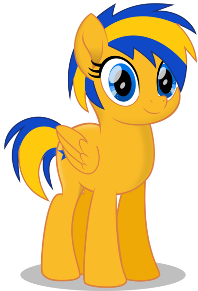 Size: 3000x4404 | Tagged: safe, artist:keronianniroro, derpibooru import, oc, oc:flare spark, pegasus, pony, female, image, movie accurate, png, simple background, smiling, solo, transparent background