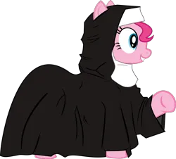 Size: 1866x1689 | Tagged: safe, artist:retroponybro, derpibooru import, pinkie pie, earth pony, clothes, female, image, inkscape, nun, nun outfit, png, simple background, solo, transparent background, vector