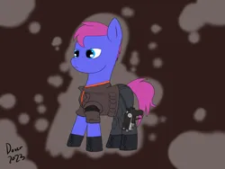 Size: 1600x1200 | Tagged: safe, artist:bigboydover, derpibooru import, oc, oc:bristle star, earth pony, clothes, costume, earth pony oc, gun, image, png, science fiction, the fifth element, weapon
