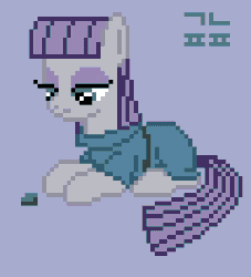 Size: 300x330 | Tagged: safe, artist:gonicfanfic, derpibooru import, maud pie, earth pony, pony, animated, boulder (g4), duo, gif, gray background, image, pixel art, rock, simple background