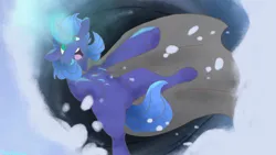 Size: 1920x1080 | Tagged: safe, artist:mellow-mare, derpibooru import, princess luna, pony, falling, female, filly, image, png, solo, woona, younger