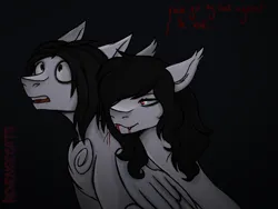 Size: 2160x1620 | Tagged: semi-grimdark, artist:revenge.cats, derpibooru import, earth pony, pegasus, pony, undead, vampire, bleeding, blood, chest fluff, chris cerulli, ear fluff, fangs, image, motionless in white, png, ricky olson, song reference, transformation
