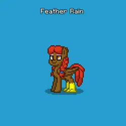 Size: 376x375 | Tagged: safe, derpibooru import, oc, oc:feather rain, unofficial characters only, hippalectryon, pony, pony town, blue background, female, image, png, simple background