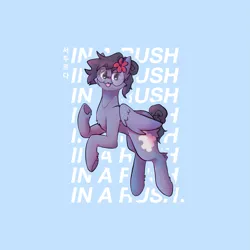 Size: 1425x1425 | Tagged: safe, artist:wintersleptart, derpibooru import, oc, oc:vylet, unofficial characters only, pegasus, pony, :p, floating, flower, flower in hair, glasses, image, png, simple background, solo, song cover, tongue out, vylet pony