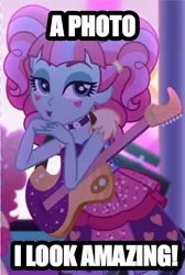 Size: 596x885 | Tagged: safe, derpibooru import, edit, edited screencap, screencap, equestria girls, guitar centered, female, guitar, image, jpeg, looking at you, meme, musical instrument, solo, want it need it